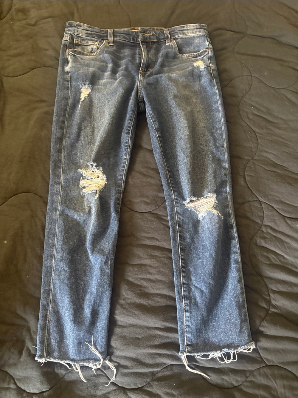 Joe's Jeans Blue Distressed Straight Leg Denim